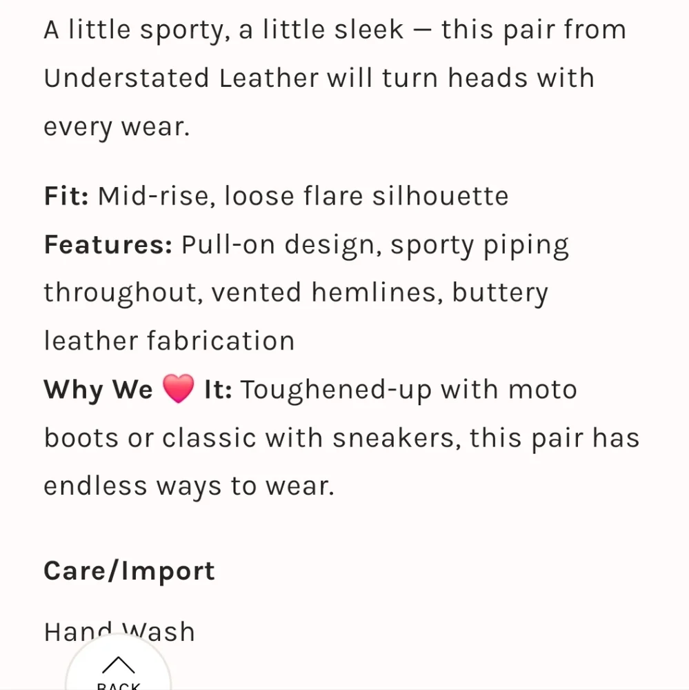 Understated Leather Grand Prix Pants for Free People